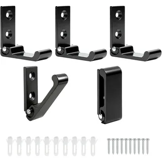 5 Stück Faltbare Wandhaken Schwarz, 90° Klapphaken Aluminium Garderobenhaken Kleiderhaken Klappbar, Wandhaken Zum Schrauben für Bad, Flur, Küche, Wohnmobil, Mantel, Hut Handtuch Schlüssel Taschen