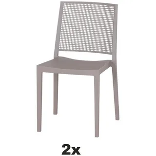 Siena Garden Stapelstuhl , Taupe , Kunststoff , 46x80x56 cm , stapelbar, gastro- und objekttauglich, wetterbeständig, UV-beständig , Gartenmöbel, Balkonmöbel, Balkonstühle