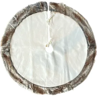 r runder Weihnachtsbaumrock – Weihnachtsbaumdecke – Baumdecke – Weiß – 90 x 90 cm - Weiß