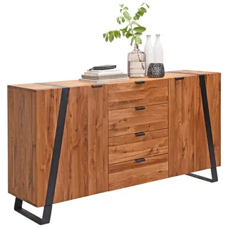 Landscape Sideboard Schwarz, Eichefarben - B/H/T ca. 172,80x90,60x43,00