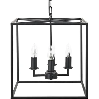 BELIANI Hängeleuchte Schwarz aus Eisen 4-flammig auf Kette für Esszimmer Wohnzimmer Salon Industrie Look Modernes Design - Schwarz