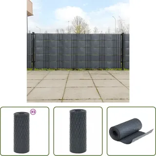 The Living Store Balkon-Sichtschutze 5 Stk. Anthrazit 255x19 cm Poly Rattan