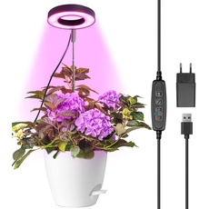 Qoolife Pflanzenlampe Led Vollspektrum, Grow Light für Zimmerpflanzen, Höhenverstellbare pflanzenlicht mit 3/9/12H Auto-Timer, 10 Helligkeits & 3 Lichter Modi, Ideal für Kleine Pflanzen