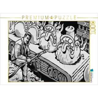 CALVENDO Puzzle EIN Motiv aus dem Kalender Schwarz Weiße Graffiti Impressionen aus Bielefeld 1000 Teile Puzzle quer | Lege-Größe cm Foto-Puzzle für glückliche Stunden