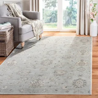 SAFAVIEH Traditionell Teppich für Wohnzimmer, Esszimmer, Schlafzimmer - Vintage Collection, Kurzer Flor, Hellblau und Grau, 201 X 279 cm