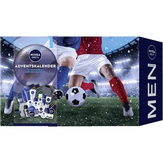 NIVEA MEN Adventskalender 2025-24 Türchen mit verwöhnenden Überraschungen, Weihnachtskalender mit Pflegeprodukten für die Adventszeit, NIVEA MEN, NIVEA und Labello Produkte