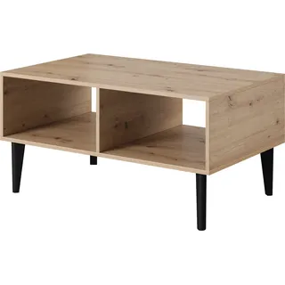 BERGEN Bank, ARTISAN-Eiche, Skandinavischer Stil, Couchtisch, 100x60x48, Sofatisch, Couchtische