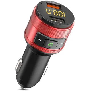 ZeaLife Bluetooth FM Transmitter, Auto Handy Adapter Musik mit 2 USB Anschlüsse und Freisprecheinrichtung, QC3.0 Bluetooth Adapter Auto Wireless Radio Transmitter, Unterstützt 64G USB Stick