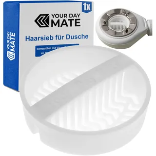 Haarsieb für Dusche, 1 Stück, Weiß, kompatibel mit Viega Tempoplex ab Baujahr 2006 bis Heute, Ersatz Tauchrohr Haarfänger Dusche für Modell 6961.96, 582 951, Haarfilter Siebeinsatz Duschablauf Siphon