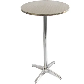 Alu-Stehtisch + Bistrotisch, höhenverstellbar 70/110cm, Ø=60cm Basismodell - Silber