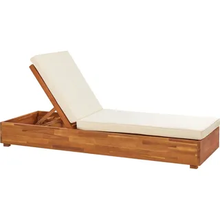 Beliani Gartenliege 190 x 63 x 23 cm Hellbraun