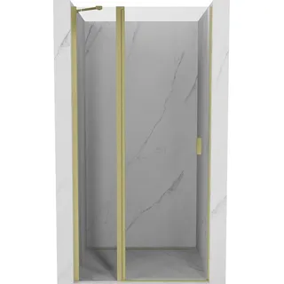 Mexen Mist Duschdrehtür 95 cm, transparent, gebürstetes Gold - 8A4-095-000-55-00