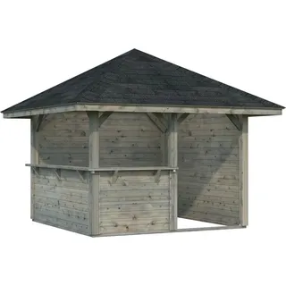 Palmako Holz-Pavillon Bianca 8,3 m2 Set 3 Grau Tauchgrundiert