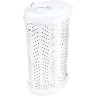 Ubbi Steel Diaper Pail, Odor Locking, No Special Bag Required, Award-Winning, Registry Must-Have, Herringbone