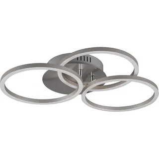 Trio LED-Deckenleuchte Circle Nickel matt