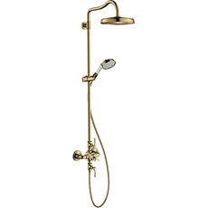 Bild Axor Montreux Showerpipe mit Thermostat, Kopfbrause 240 1jet polished gold optic