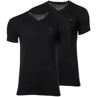 GANT 900012018 Kurzarm-t-shirt Mit V-ausschnitt 2 Einheiten - Black - XL