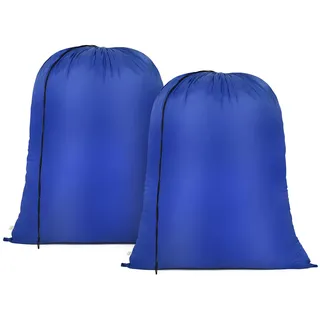 OTraki 2 Stück Wäschesack Reise 70x90cm Wasserdicht Schmutzwäsche Wäschesammler Faltbarer Wäschetasche Wäschebeutel Groß Kapazität Wäschekorb Aufbewahrungstasche Wäschetonne Wäschebehälter Blau