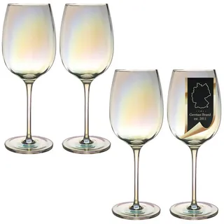 Intirilife Weinglas SET 440 ml (4-tlg.) , Transparent , Glas , 0.44 L , leicht zu reinigen , Gläser, Weingläser