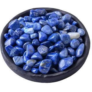 Lapislazuli Deko Steine 1,2 cm, 170 g – Natürliche Trommelsteine aus Naturstein, Dekosteine für Wohnaccessoires, Vase Füllung, Tischdeko, bunte Ziersteine