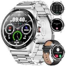 LIGE Smartwatch Herren mit Telefonfunktion, Aktivitätstracker Fitnessuhr Bluetooth Anruf mit Herzfrequenz Schlafmonitor 5ATM Wasserdicht Armbanduhr Sportuhren für Android iOS Handys