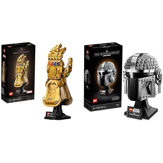 LEGO 76191 Marvel Super HeroesTM & Star Wars The Mandalorian Helm Modellbausatz für Erwachsene, baubare Zimmer-Deko für Fans, persönliches Geschenk zum Valentinstag für Männer, Frauen, Ihn & Sie 75328