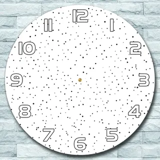 Wanduhr aus Glas Rund fi 30 Chaotische Punkte Quarz Deko Schlafzimmer Büro