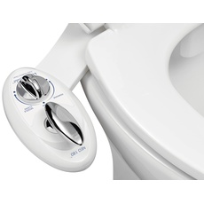 Luxe Bidet Neo 180 – Selbstreinigende Dual Düse – Frische, Wasser ohne Elektrik Mechanische Bidet WC-Aufsatz (weiß und weiß)