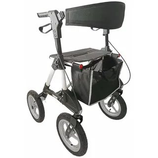 Antar Medizin Aluminium Outdoor Rollator mit Luftbereifung für Wald-und Feldwege schwarz