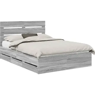 vidaXL Bettrahmen Graues Sonoma 160 x 200 cm Ingenieurs Holz - Grau