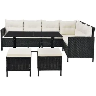 Juskys Manacor Loungeset schwarz/beige