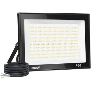 Jefedana 300 W LED-Spot für den Außenbereich, 30.000 lm, IP66, wasserdicht, superhell, Außenbeleuchtung, Kaltweiß (6000 K), Sicherheits-LED-Spot für Stadien, Fabriken, Parkplatz, Garage, Garten