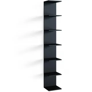 Vicco Wandregal Paolo Schwarz 30 x 190 cm , Holzwerkstoff , 6 Fächer , 30x190x28 cm , Wohnzimmer, Regale, Wandregale