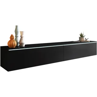 Mirjan24 Detroit TV-Lowboard 180x30x33 cm Dunkelgrau Melamin