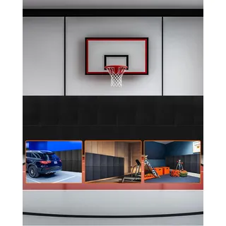 Vevor Wandpolster für Fitnessstudios (150 x 50 x 5 cm) reißfeste Wandmatte, abnehmbare Schaumstoffpolsterung mit hoher Dichte zur Wandmontage für Basketballplätze, Schutzpolster für Garage Keller