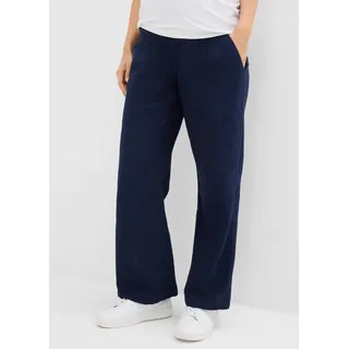 Umstandshose BONPRIX, Damen, Gr. 38, N-Gr, blau (dunkelblau), Obermaterial: 100% Baumwolle, loose fit, Hosen Umstandshose, aus Baumwolle, atmungsaktiv, mit breitem Jerseybund