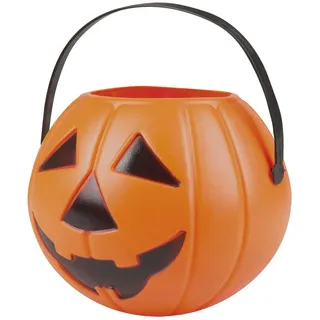 Boland 74589 - Kürbis Eimer circa 16 x 14 cm, Tasche für Partydeko, Dekoration für Halloween, Karneval und Mottoparty