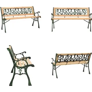 vidaXL Gartenbank 122 cm Gusseisen und Massivholz Tanne - Gartenbank - Gartenbänke - Terrassenbank - Terrassenbänke - Braun