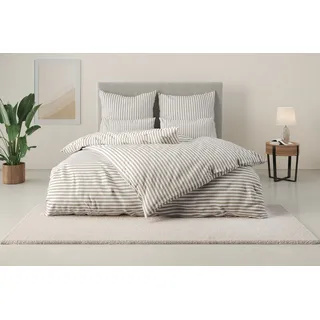 LeGer Home by Lena Gercke Linnea Streifendesign Beige 155 x 220 cm + 2 x 80 x 80 cm