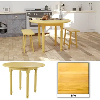 Esstisch klein, 80 x 75 cm (Ø x H) Erle, runder vintage Küchentisch, Industrie-Design, vintagebraun-schwarz Esstisch Esszimmertisch Wohnzimmer Küchentisch