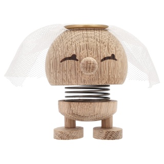 Hoptimist Bride, Braut Figur, Deko Hochzeit, Hochzeitsfiguren, Hochzeitsdeko aus Holz, Schöne und Lustige Geschenkidee zu Hochzeiten, 4,5 x 5,9 x 7,2 cm, Small, Raw Oak