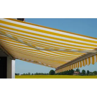 Mendler Kassetten-Markise T123 4,5 m gelb/weiß