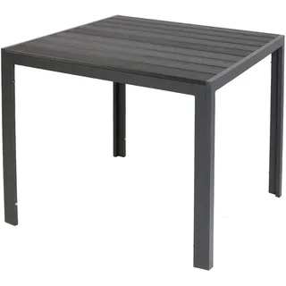 LINDER EXCLUSIV Gartentisch Aluminium Polywood Non Wood 80 x 80 cm schwarz - Schwarz
