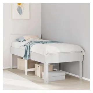 vidaXL Massivholzbett ohne Matratze Weiß 80x200 cm Kiefernholz