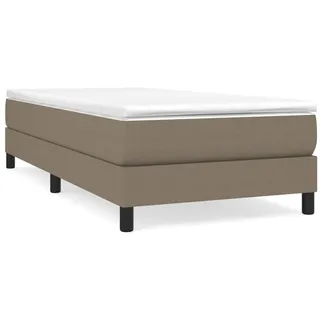 vidaXL Boxspringbett mit Matratze Taupe 100x200 cm Stoff