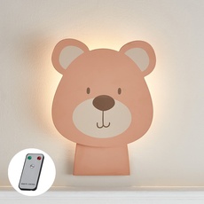 Lights4fun LED Wandleuchte Teddybär Fernbedienung Timer batteriebetrieben Innenbereich Kinderzimmerdeko