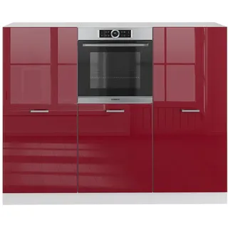 Vicco Küchenzeile R-Line 180 cm Bordeaux Hochglanz/Weiß