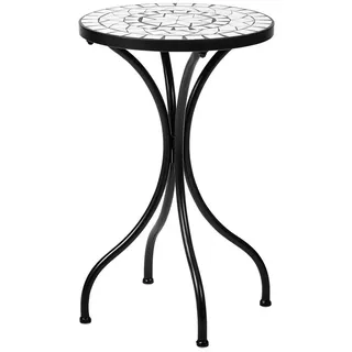 Butlers Beistelltisch Palazzo , Weiß , Metall, Keramik , 35x54x35 cm , Gartenmöbel, Gartentische, Garten-Beistelltische