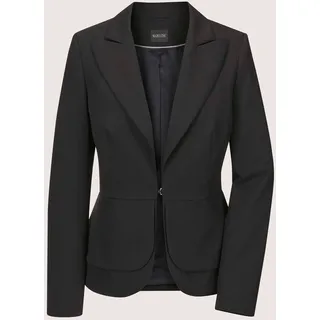 Jackenblazer MADELEINE "Blazer Taillierter Kurzblazer mit Schößchen", Damen, Gr. 38, schwarz, Obermaterial: 73% Polyester PES. 23% Viskose CV. 4% Elasthan EL., Modern, normal, Blazer Jackenblazer