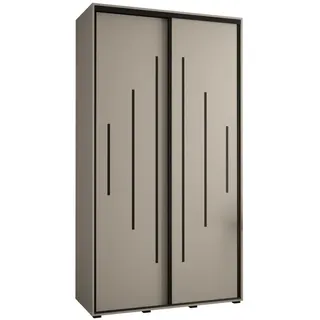 Möbel Kryspol Schwebetürenschrank 235,2/140/60 2-türig , Kaschmir , Holz , Nachbildung , 140x235.2x60 cm , Schlafzimmer, Kleiderschränke, Schwebetürenschränke
